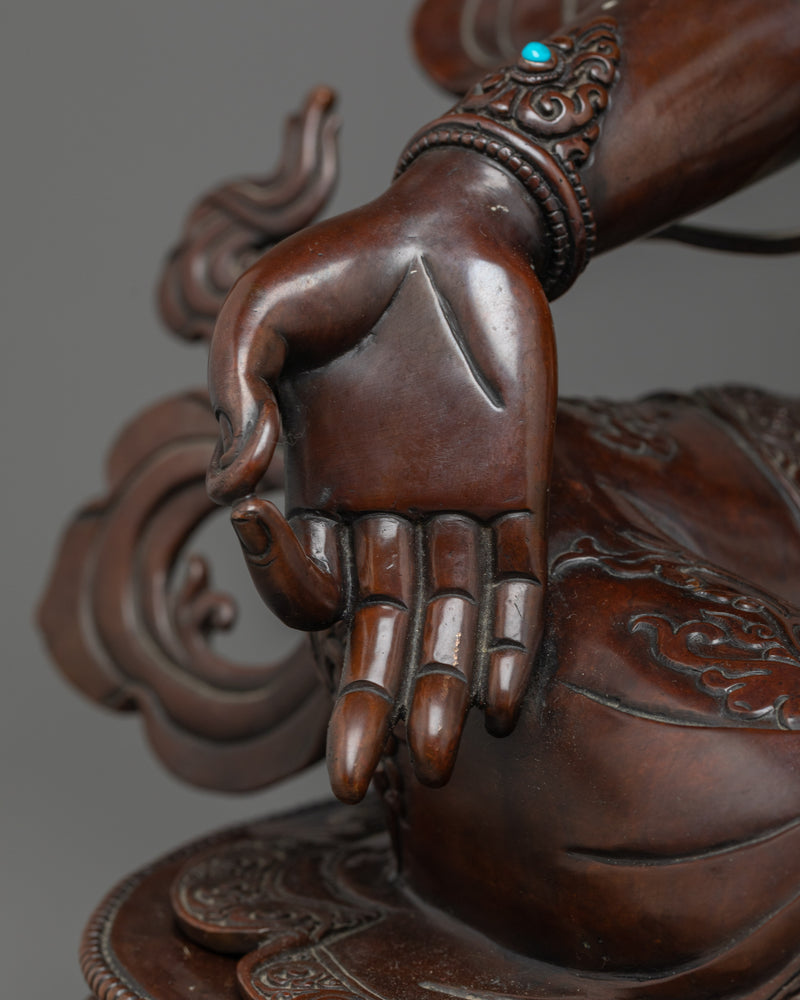 Green Tara's Brown Oxidized Sculpture | Handcrafted Copper Artwork