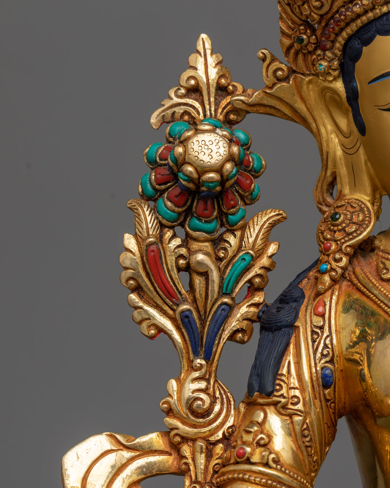 Radiant Mother Green Tara (Arya Tara) Sculpture | Handcrafted in Nepal