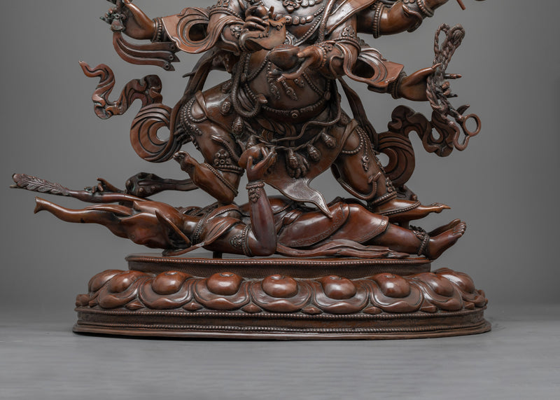 Large Six Armed Mahakala Copper Statue | Buddhist Dharmapala, Protector of the Dharma