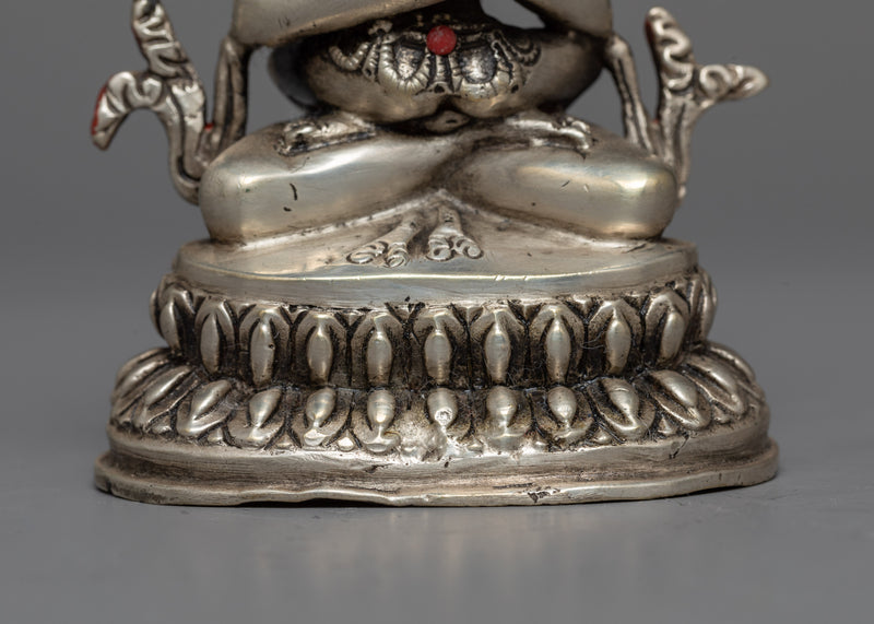 Machine-Made Vajradhara with Consort Statue | Silver-Copper Sculpture