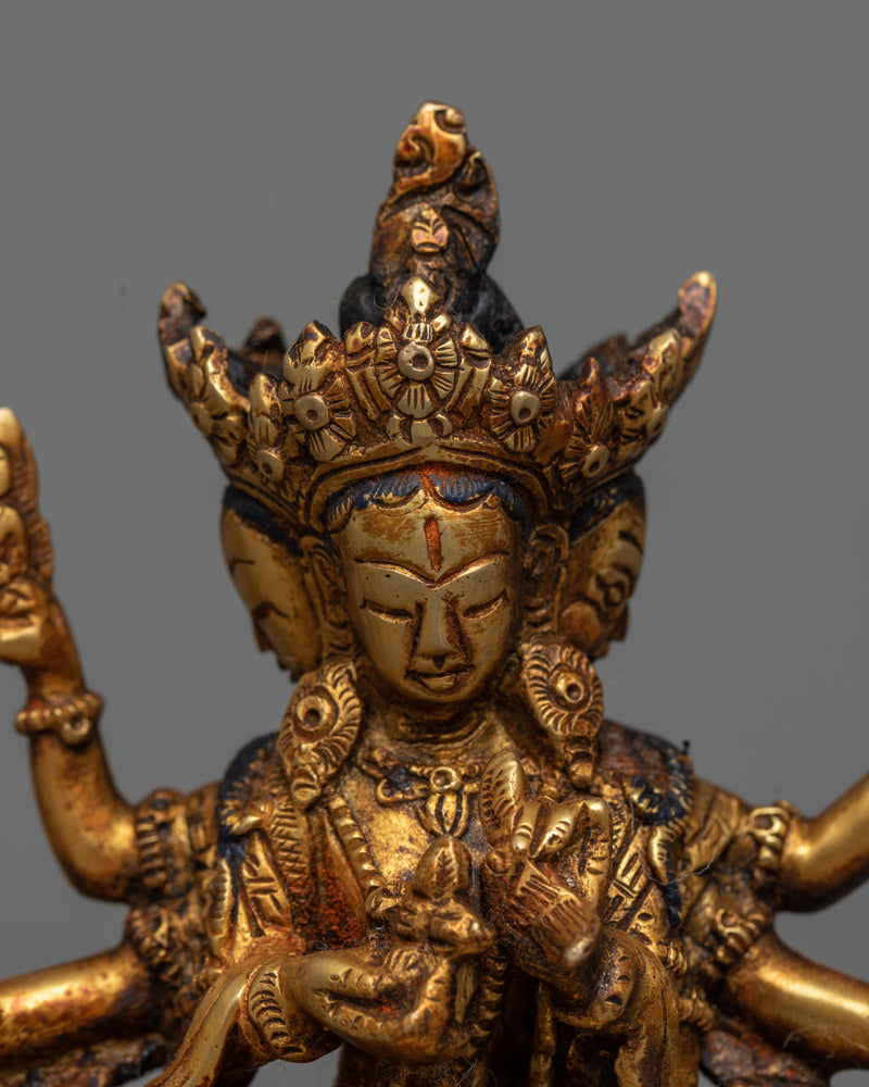 Machine-Made Namgyalma Statue | Antique Finished Gold-Copper Sculpture