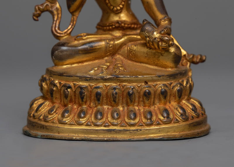 Machine Vajrasattva Statue | Antique Finished Gold Electroplated