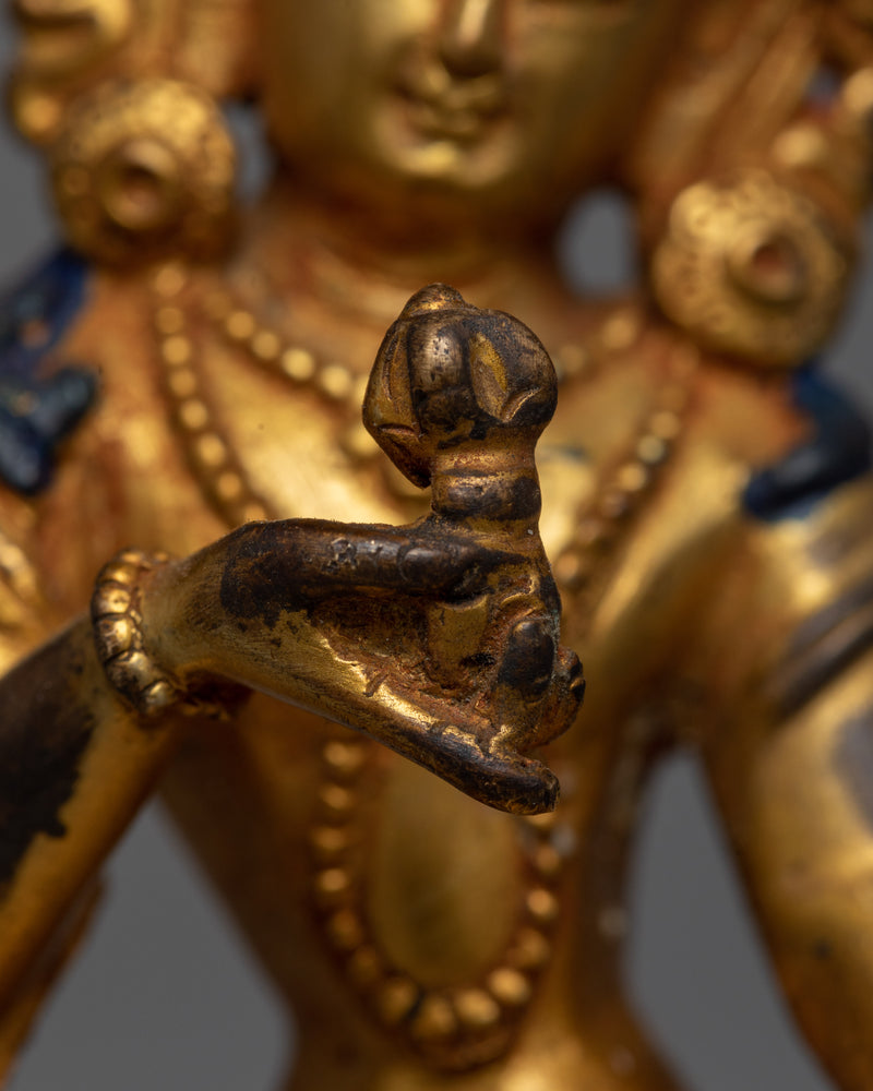 Machine Vajrasattva Statue | Antique Finished Gold Electroplated