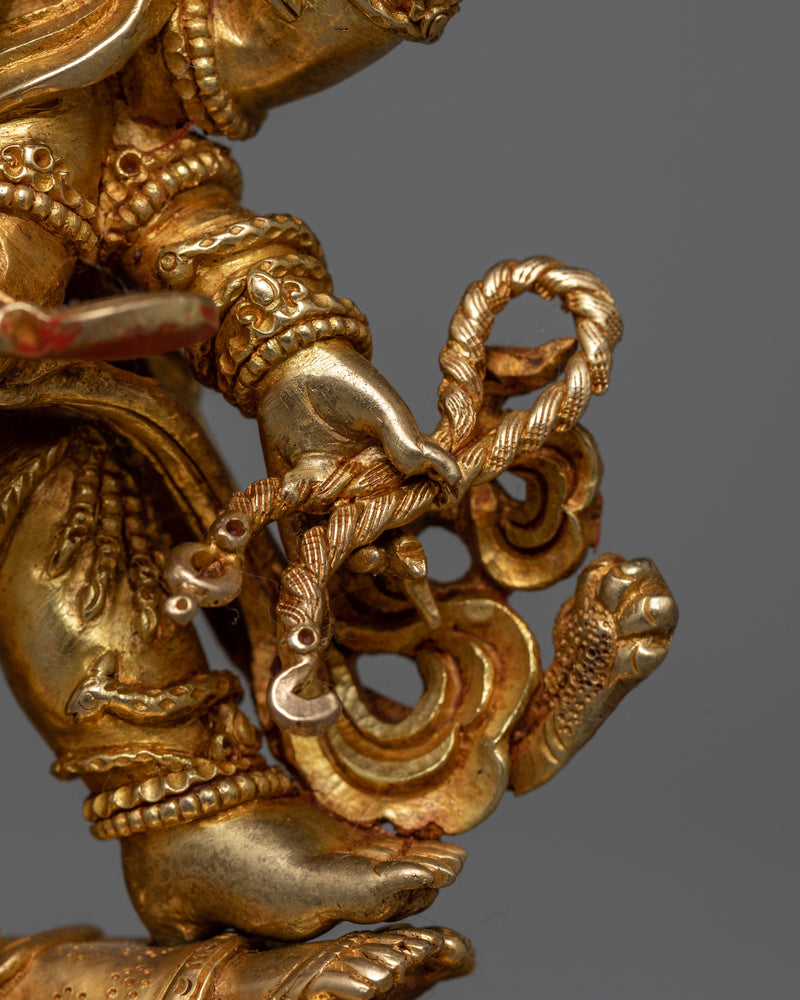 Gold-Gilded Six-Armed Mahakala Statue | Guardian of Spiritual Evolution