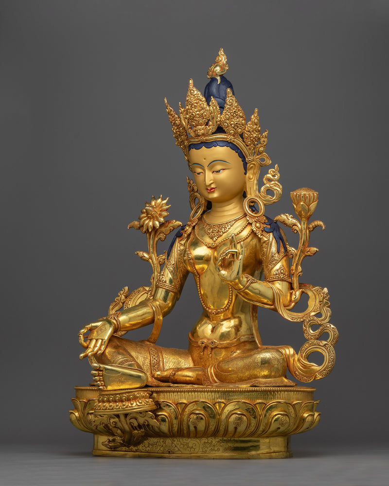 gold-gilded-green-tara-figure