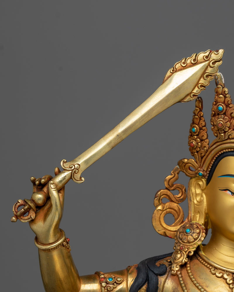 Serene Manjushri Figure | Embodying Wisdom and Enlightenment