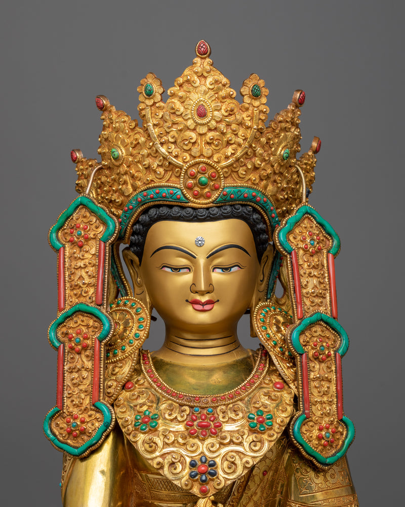 crown-shakyamuni-buddha-with-floral-halo