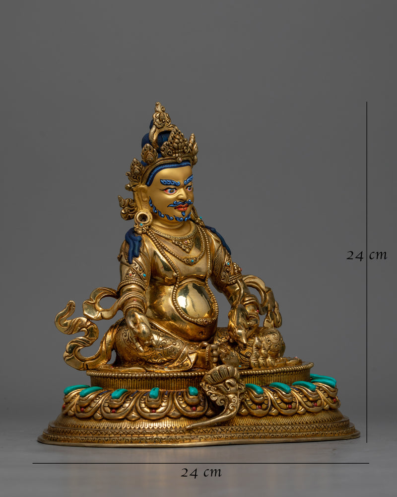 Gold-Gilded Dzambhala Figure | Handcrafted Symbol of Prosperity