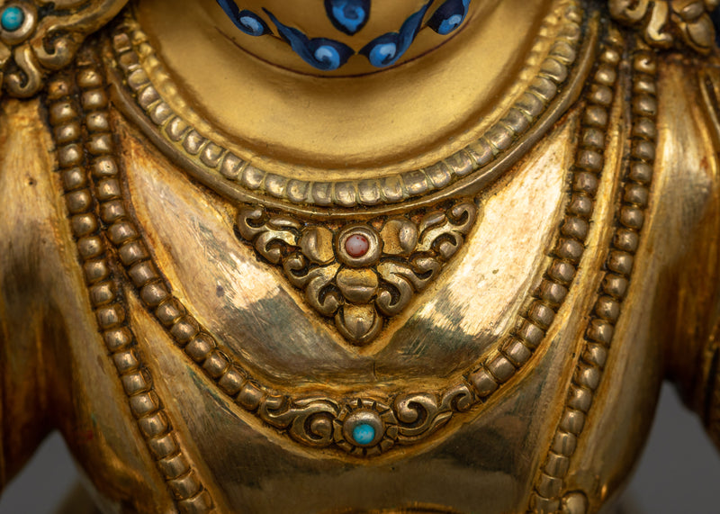 Gold-Gilded Dzambhala Figure | Handcrafted Symbol of Prosperity