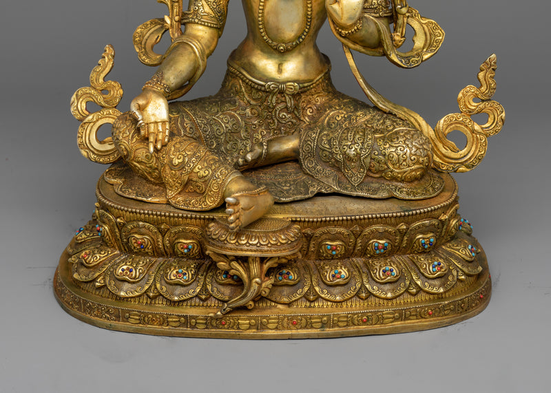 Antique Green Tara Figure | Handcrafted Symbol of Compassion