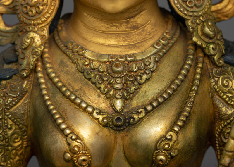 Antique Green Tara Figure | Handcrafted Symbol of Compassion