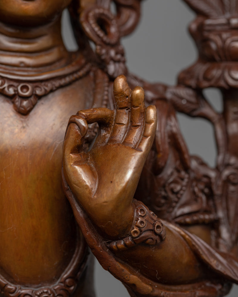 Oxidized Insight Deity Manjushri Statue | Handcrafted Symbol of Wisdom