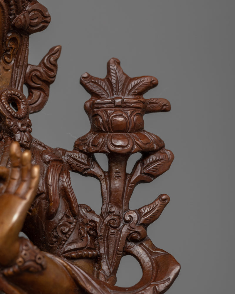 Oxidized Insight Deity Manjushri Statue | Handcrafted Symbol of Wisdom