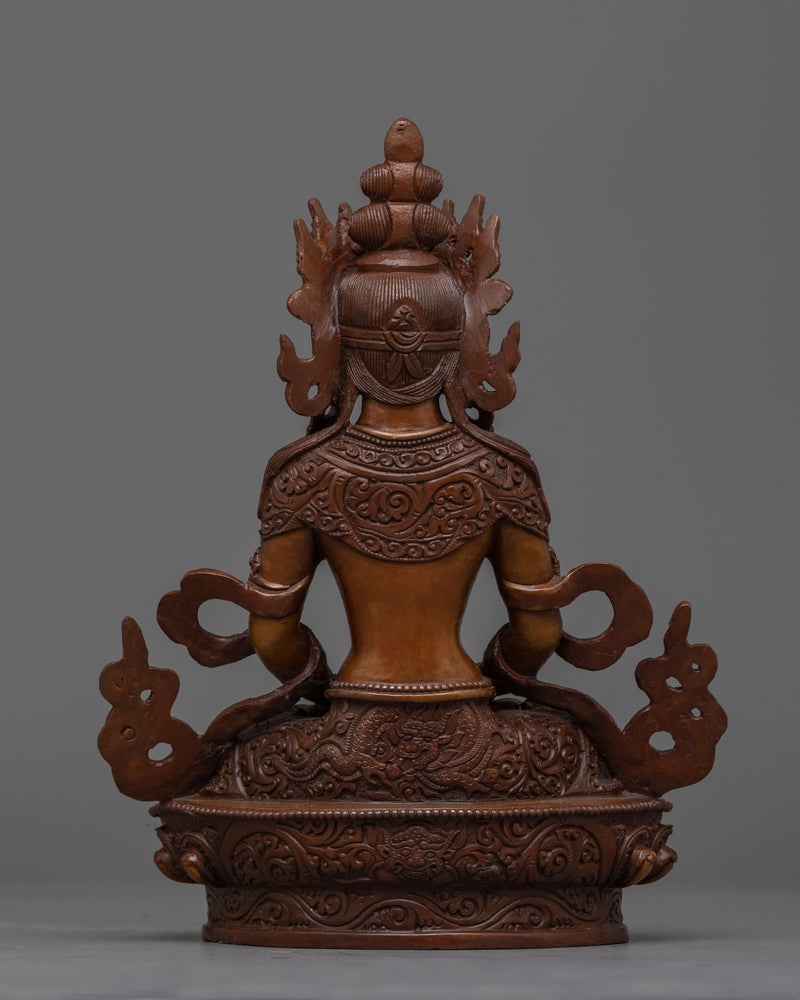 Amitayus Oxidized Copper Statue | Handcrafted Symbol of Longevity