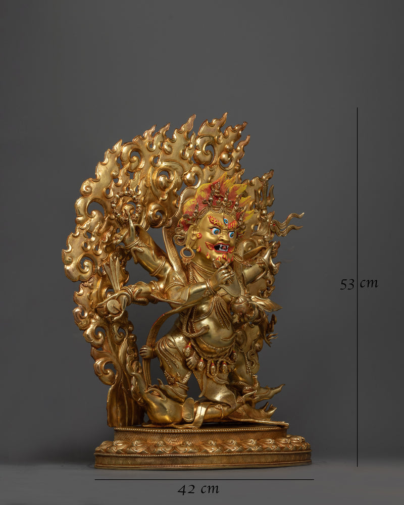 Six-Arms Mahakala Statue | Handcrafted Symbol of Protection