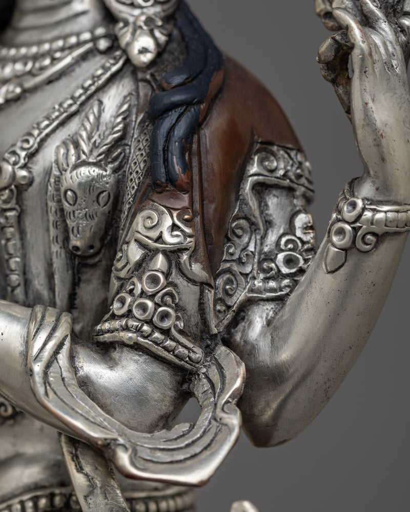 Chenrezig Silver-Plated Statue | Beacon of Infinite Compassion