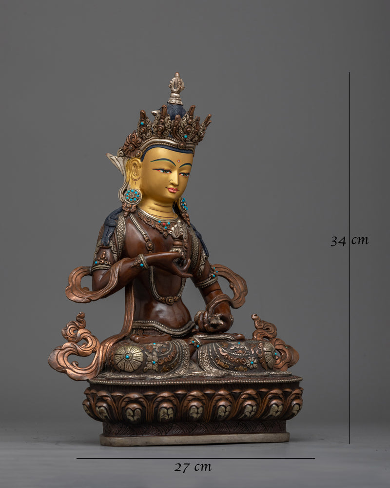 Oxidized Copper Buddhist Statue