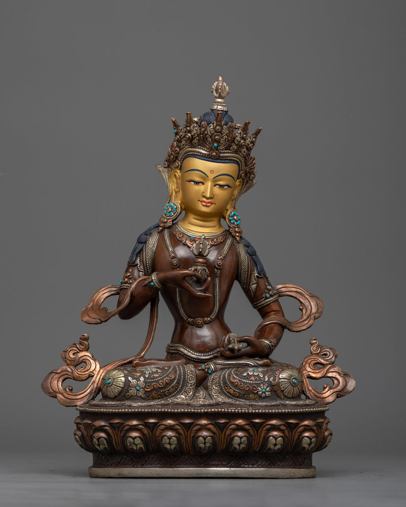 Oxidized Copper Buddhist Statue