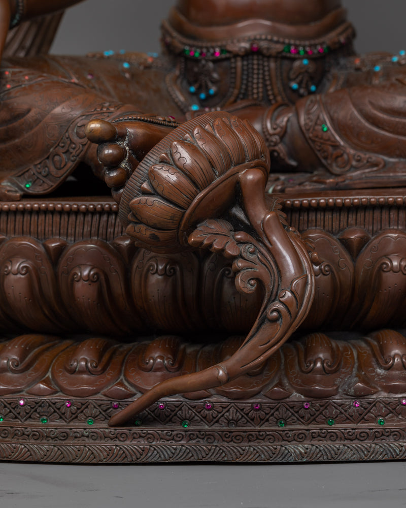 Shri Green Tara Oxidized Statue | Majestic Symbol of Compassionate Vigilance