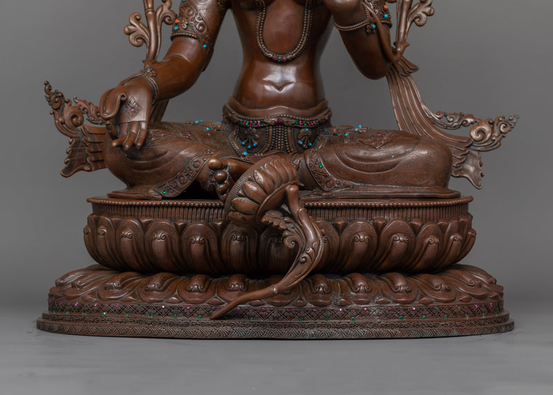 Shri Green Tara Oxidized Statue | Majestic Symbol of Compassionate Vigilance