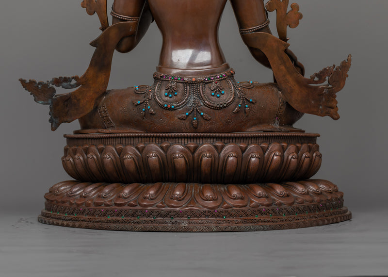 Shri Green Tara Oxidized Statue | Majestic Symbol of Compassionate Vigilance