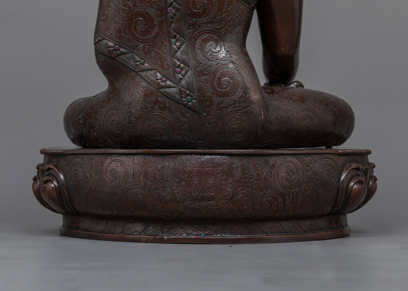 Shakyamuni Buddha Dark Oxidized Statue | Majestic Symbol of Enlightenment