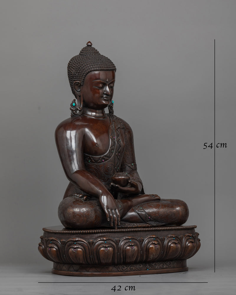 Shakyamuni Buddha Dark Oxidized Statue | Majestic Symbol of Enlightenment