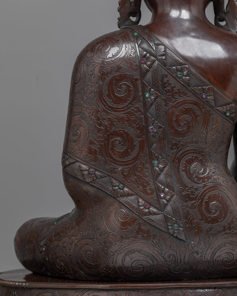 Shakyamuni Buddha Dark Oxidized Statue | Majestic Symbol of Enlightenment