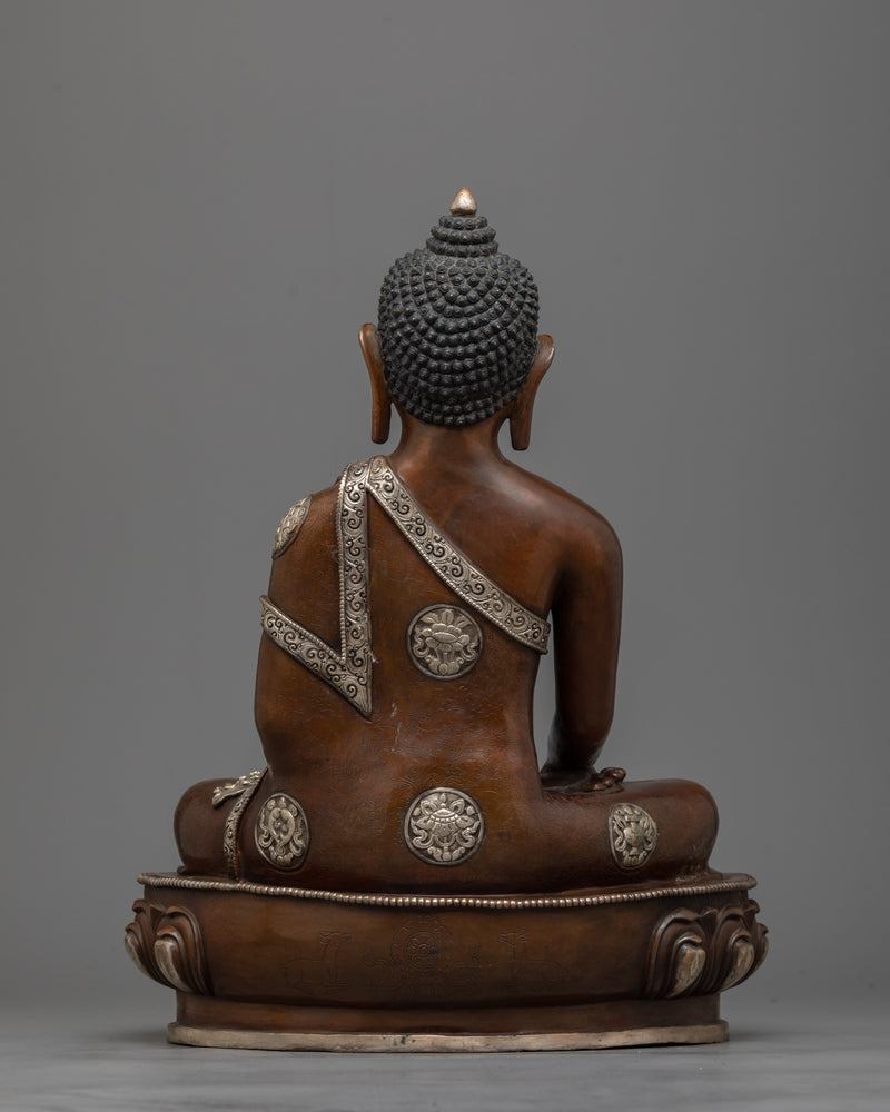 Shakyamuni Buddha 35cm Figure | Silver-Plated Icon of Enlightenment