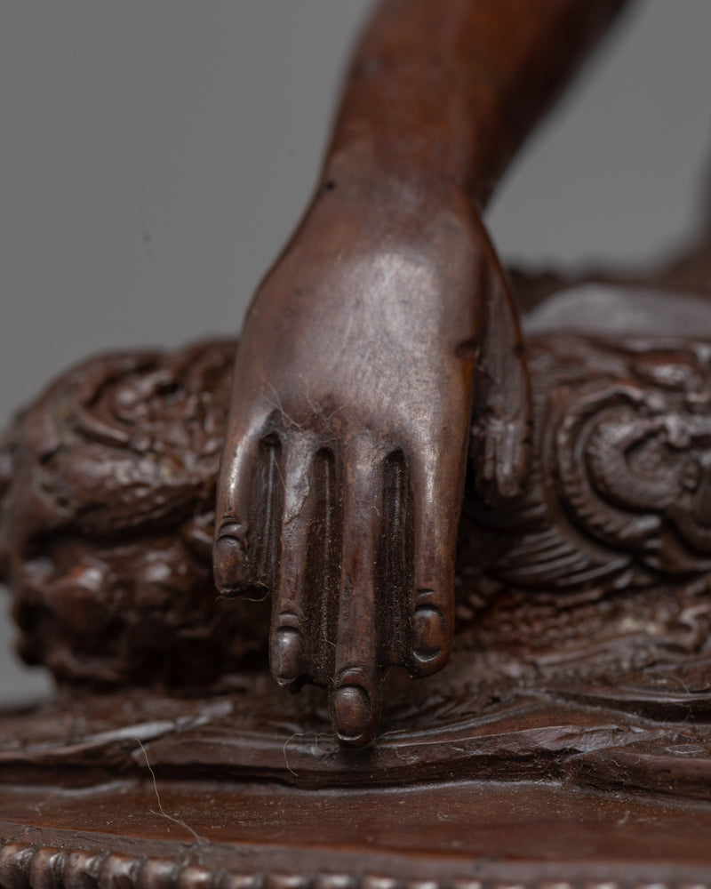 Oxidized Shakyamuni Buddha Statue for Decor | Beautifully Handcarved Enlightenment Buddha