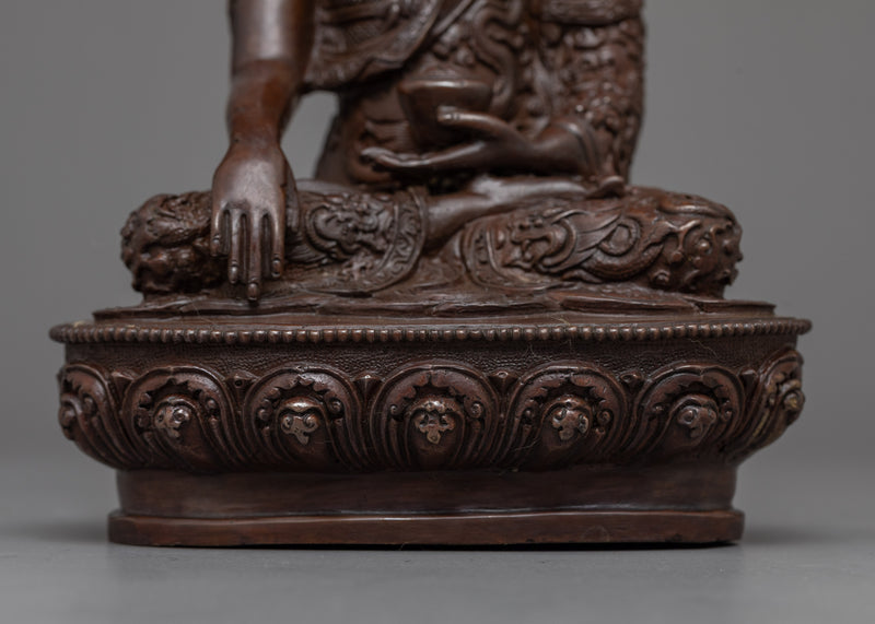 Oxidized Shakyamuni Buddha Statue for Decor | Beautifully Handcarved Enlightenment Buddha