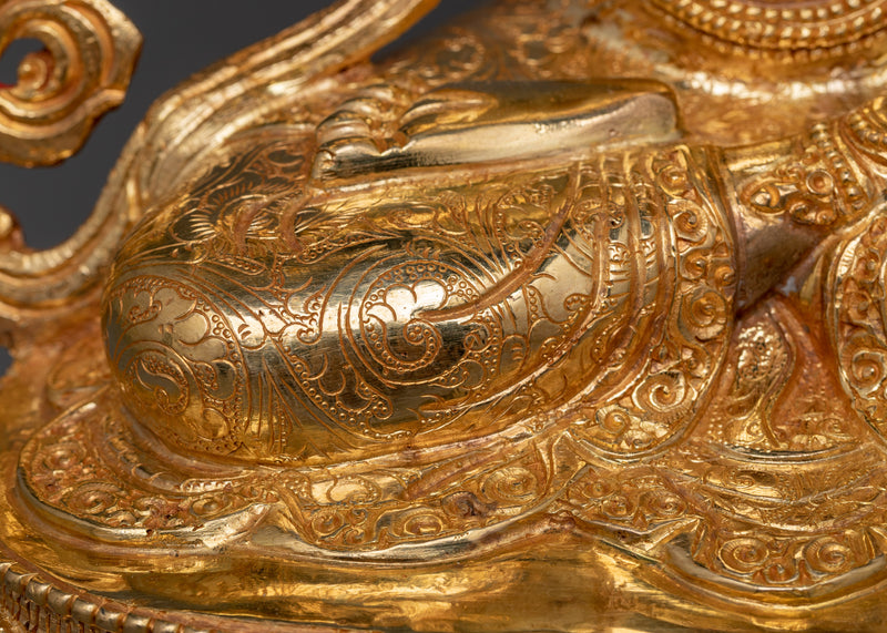 Handmade Manjushri Statue for Your Shrine | 24K Gold Gilded fully Enlightened Buddha