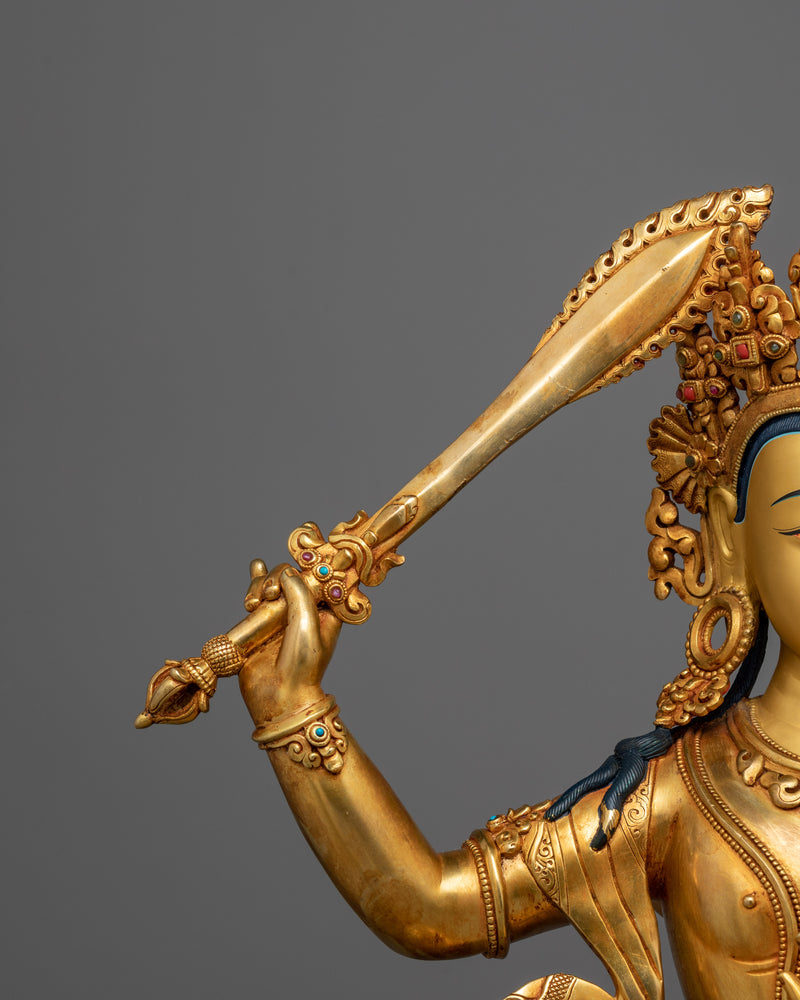 Manjushri: An Insight Wisdom Deity Statue | Sculptural Perfection