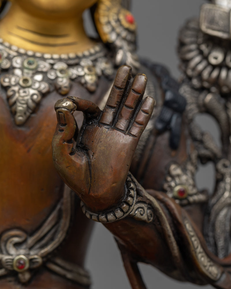 Majestic Manjushri Dark Oxidized | Emblem of Enlightened Wisdom