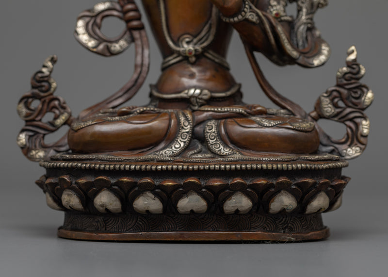 Majestic Manjushri Dark Oxidized | Emblem of Enlightened Wisdom