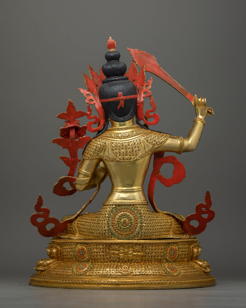 Elegant Manjushri Insightful Deity Statue | Handcrafted with Wisdom