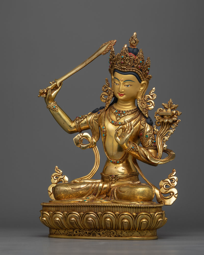 gold-gilded-manjushri-36cm