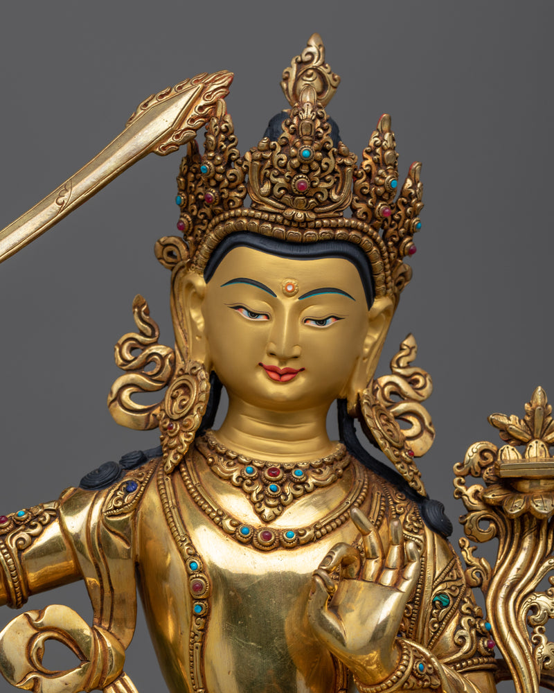 gold-gilded-manjushri-36cm