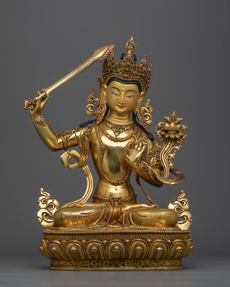 gold-gilded-manjushri-36cm