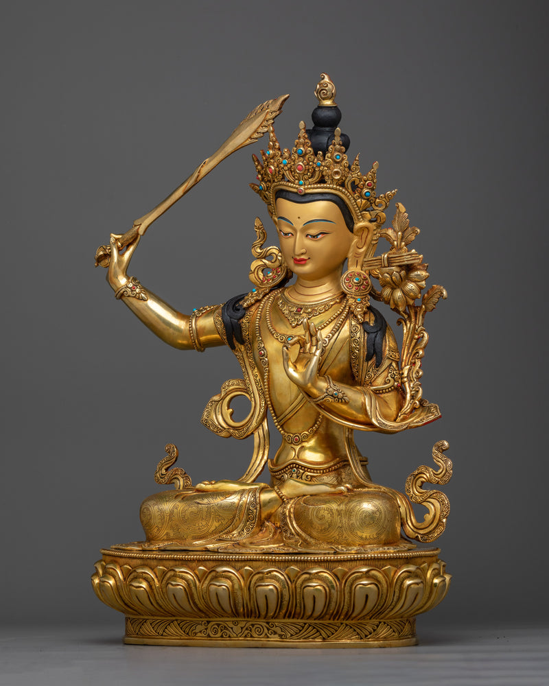 manjushri-gold-gilded-wisdom-deity