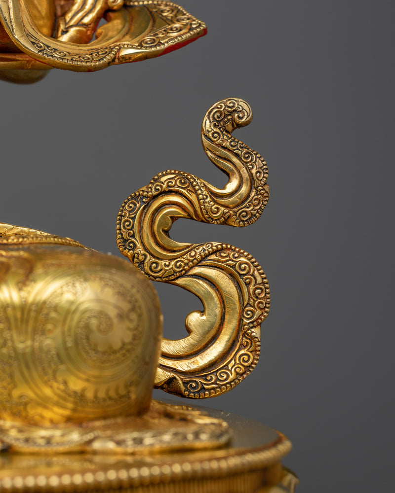 Manjushri Gold-Gilded Wisdom Deity Statue | Handmade Symbol of Wisdom