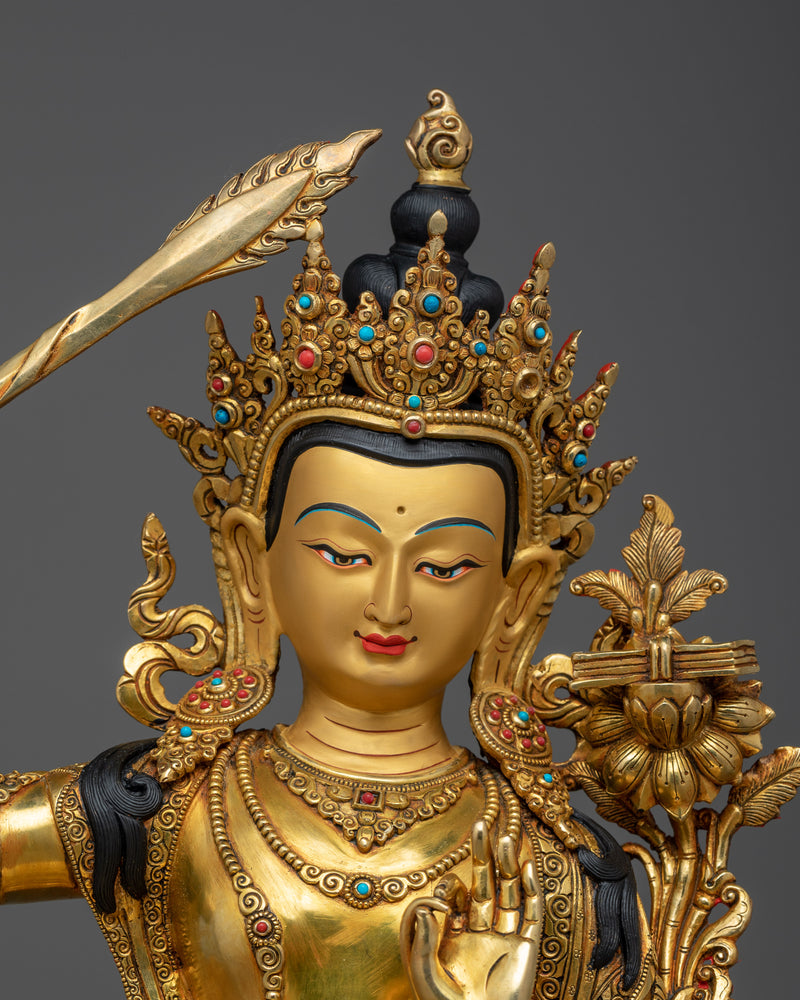 manjushri-gold-gilded-wisdom-deity