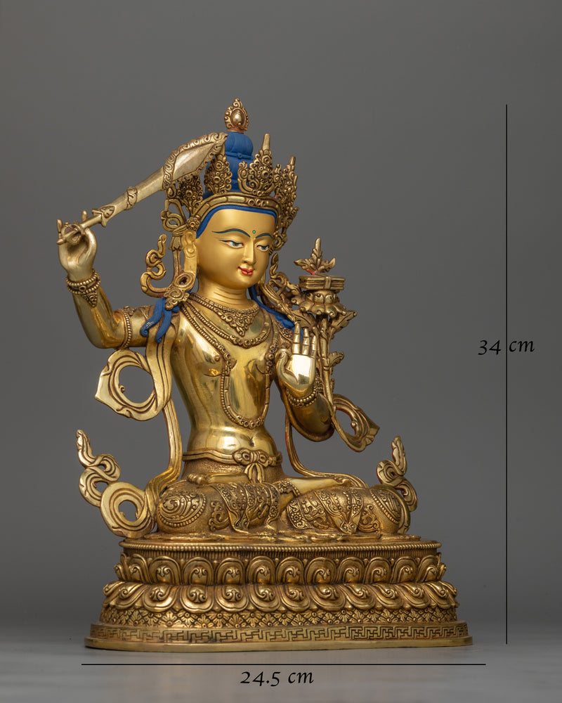 Manjushri Insight Wisdom Deity Statue | Icon of Supreme Knowledge