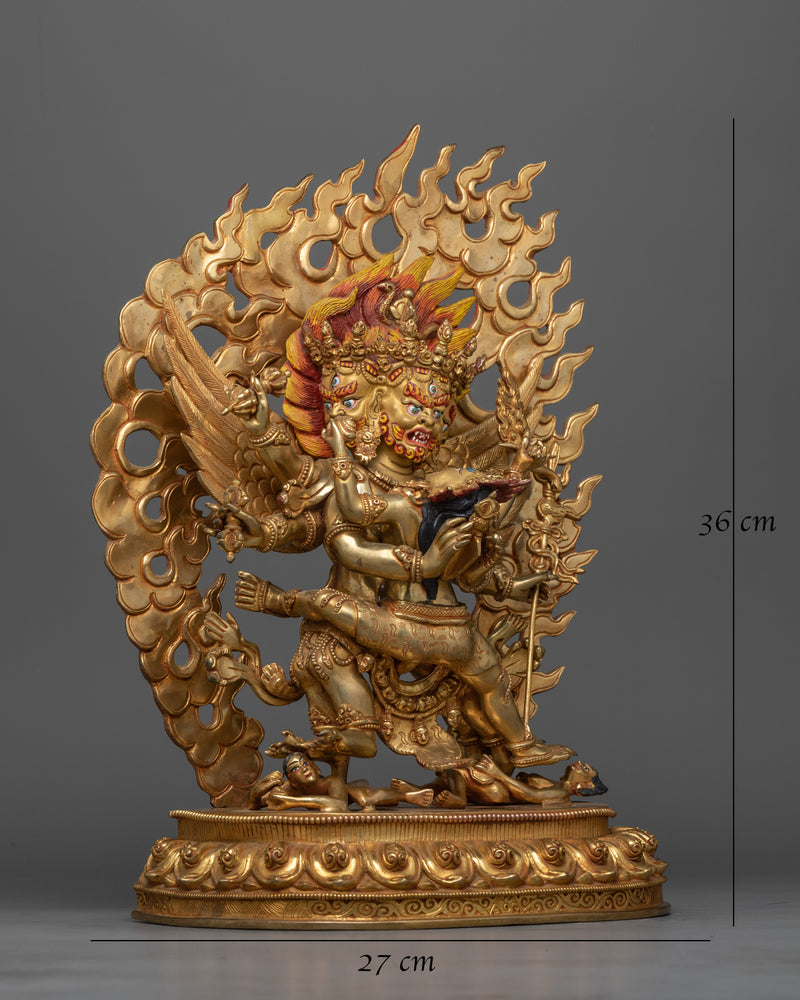 Powerful Vajrakilaya Gold Gilded Statue | Handcrafted Symbol of Protection