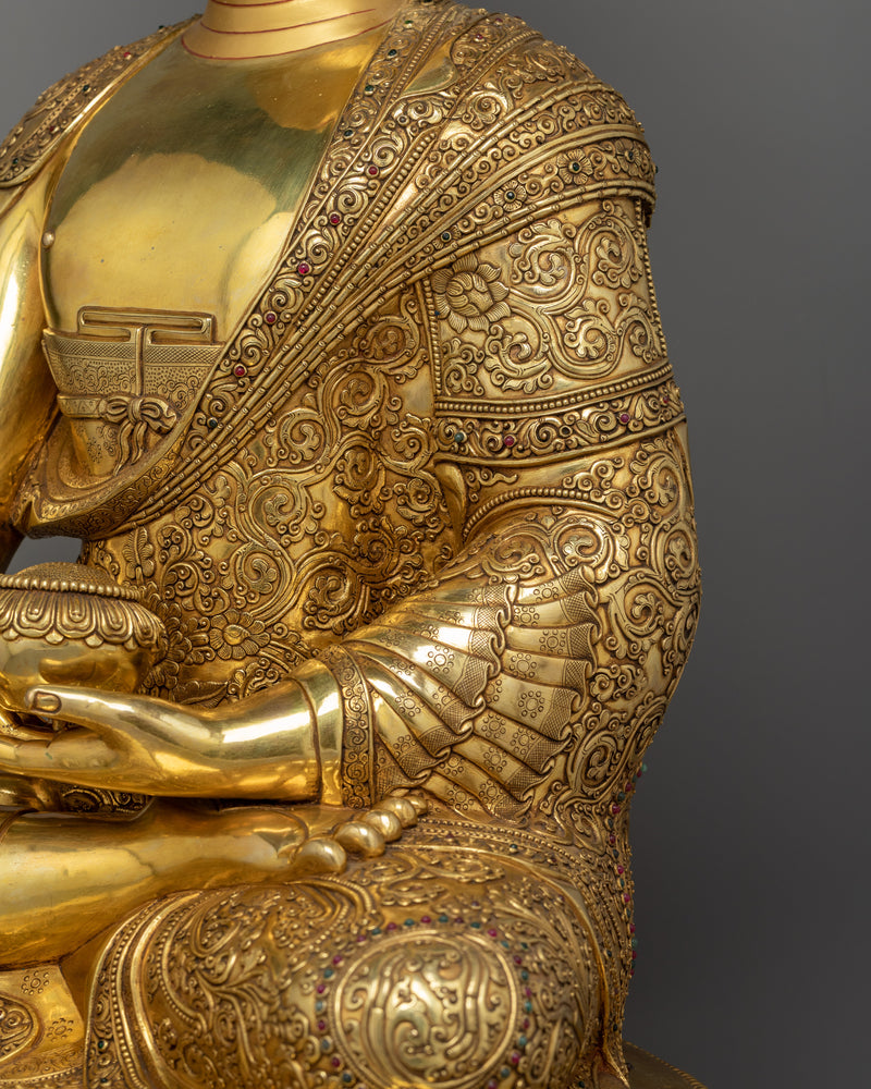 Gautama Shakyamuni Buddha 24K Gold Gilded Statue | Radiant Symbol of Enlightenment