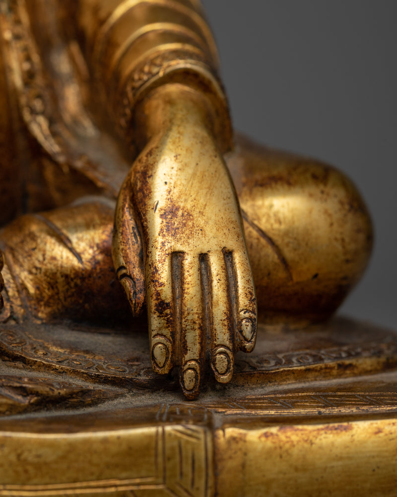 Kagyu Guru Marpa Gold-Gilded Statue | A Symbol of Foundational Buddhist Teachings