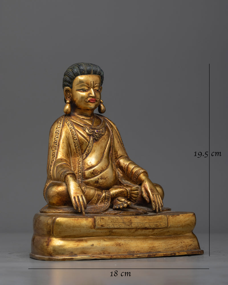 Kagyu Guru Marpa Gold-Gilded Statue | A Symbol of Foundational Buddhist Teachings