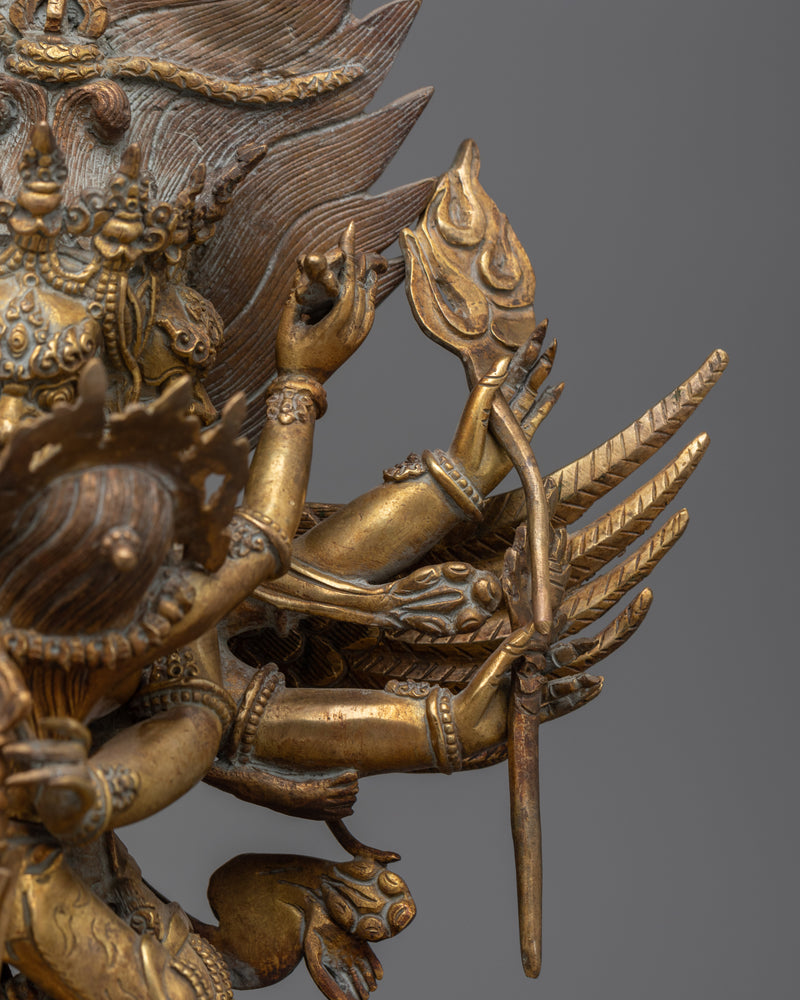 Vajrakilaya Antique-Touch Statue | A Potent Symbol of Obstacle Removal