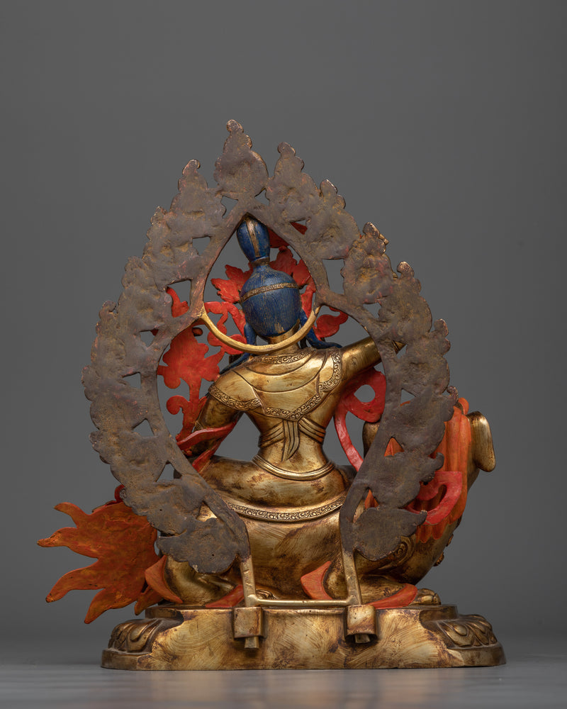 Simhanada Manjushri Antique Statue | A Roar of Wisdom and Power