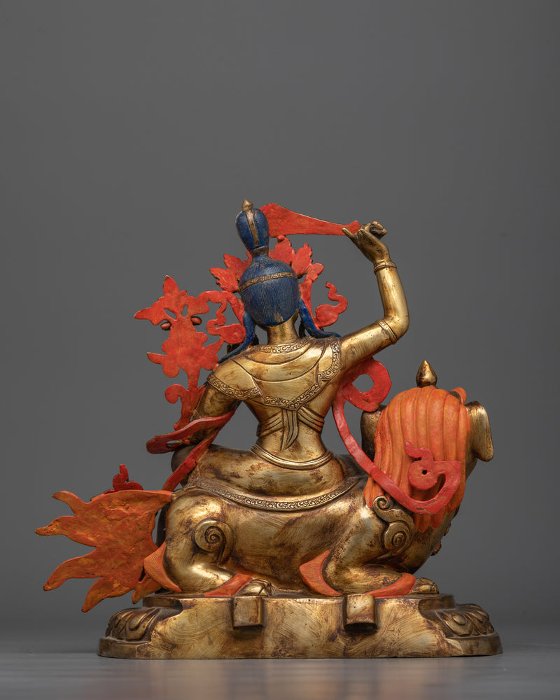 Simhanada Manjushri Antique Statue | A Roar of Wisdom and Power